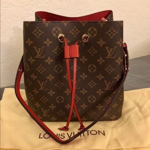 Louis Vuitton Neonoe Monogram Bucket Red Bag